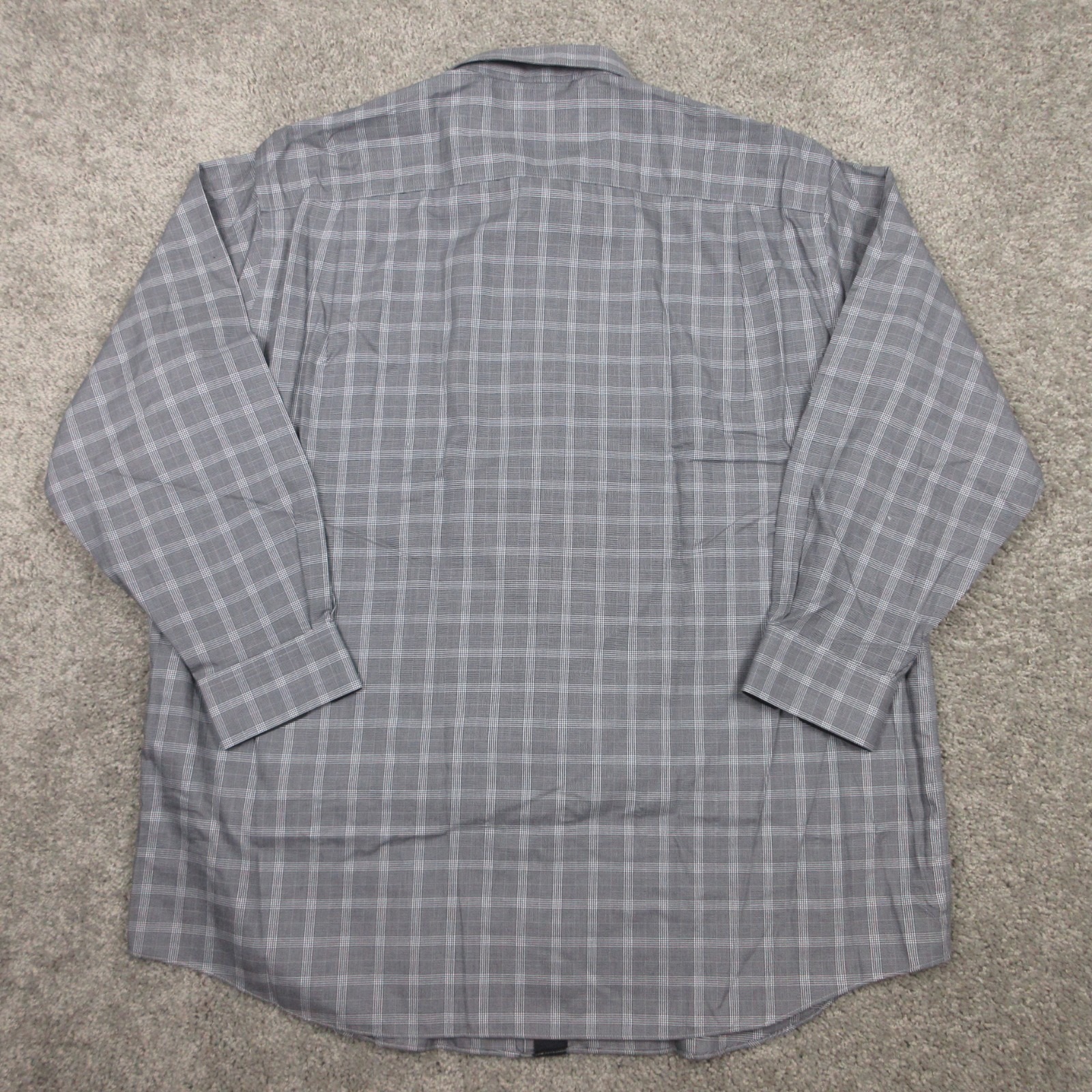 Paul Fredrick Shirt Mens 2xl 18.5 34 Gray Plaid Flip Cuff Dress Button Up New — image 5 of 8